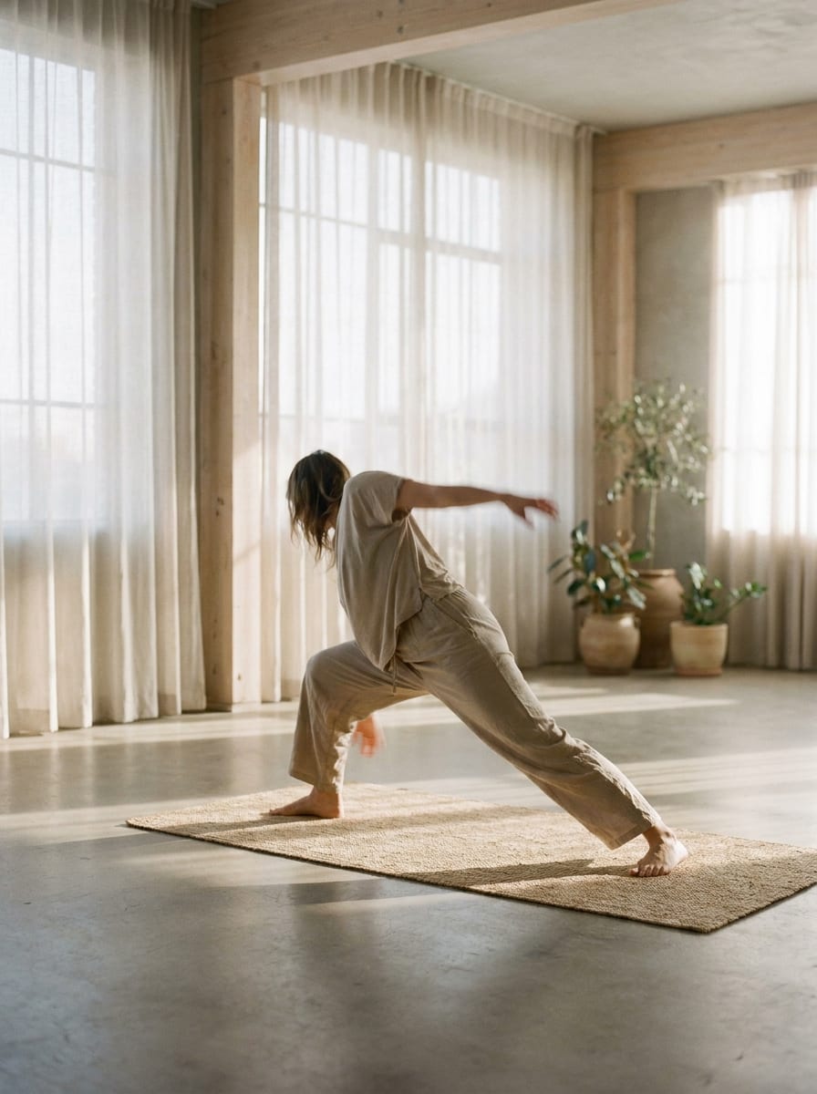 Persona practicando yoga en una clase de estudio aliado Mirani